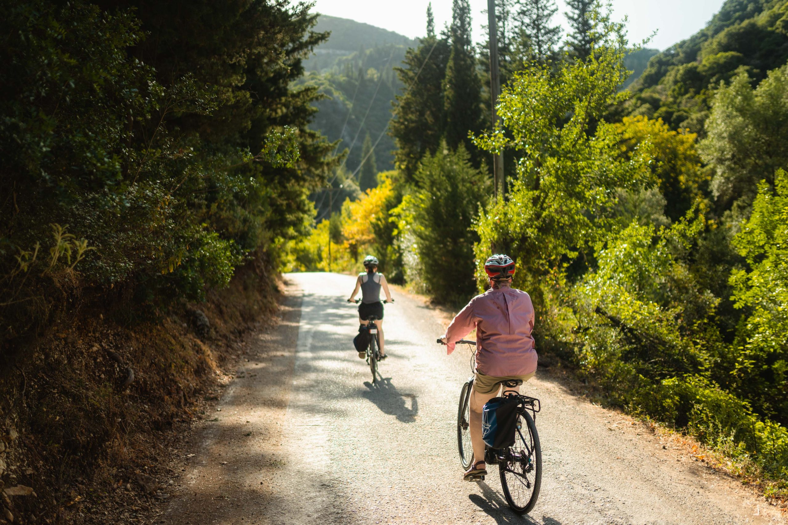Fietsen in de bossen van de Ionian eilanden