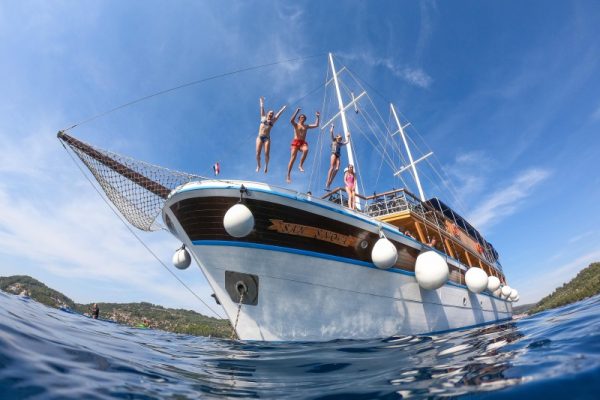 Waterpret tijdens zwemstop